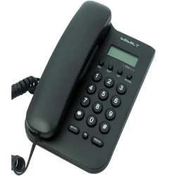 هاتف جول سلكي مكتبي وجداري KX-T219CID مع شاشة وهوية المتصل وتصميم أسود عملي للمنزل والمكتب