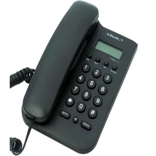 GOL KX-T219CID Corded Telephone for Desktop or Wall Mount with Caller ID, Screen and Elegant Black Design for Home and Office
