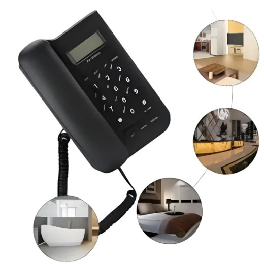 GOL KX-T219CID Corded Telephone for Desktop or Wall Mount with Caller ID, Screen and Elegant Black Design for Home and Office - GOL - Image 2