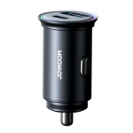 شاحن سيارة جوي روم JR-CCN04 بقدرة 60 واط مع منفذي USB-A وUSB-C، دعم PD 3.0 وQC 3.0 وPPS، تصميم ميني أسود - جوي روم