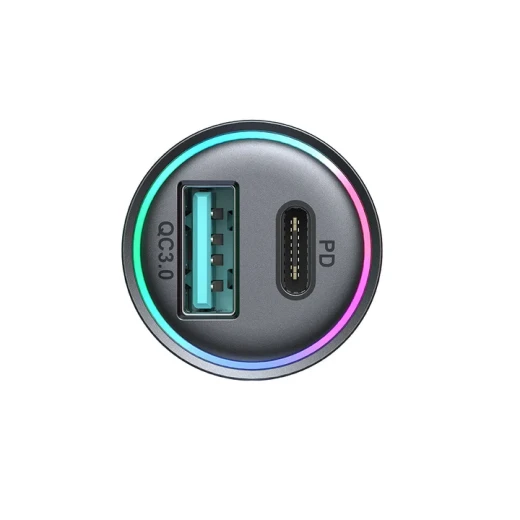 شاحن سيارة جوي روم JR-CCN04 بقدرة 60 واط مع منفذي USB-A وUSB-C، دعم PD 3.0 وQC 3.0 وPPS، تصميم ميني أسود - جوي روم - Image 3