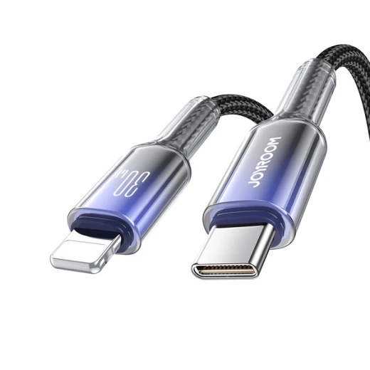 كابل جوي روم S-A42 Crystal-Clear بطول 1.2 متر USB-C إلى Lightning، شحن سريع حتى 30 واط ونقل بيانات 480 ميجابت/ثانية، أسود - جوي روم - Image 4