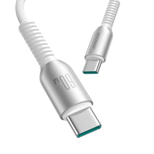 كابل جوي روم S-A51 Cutting-Edge بطول 1.2 متر USB-C إلى USB-C، شحن سريع حتى 60 واط ونقل بيانات 480 ميجابت/ثانية، رمادي فاتح - جوي روم - Image 3