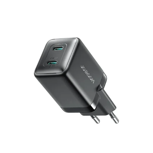 شاحن جوي روم Joyroom JR-TCG17 بقدرة 45 واط GaN، منفذا USB-C، شحن سريع PD وPPS وQC، دعم شحن جهازين معًا، حماية متعددة، أسود شاحن جوي روم Joyroom JR-TCG17 بقدرة 45 واط GaN، منفذا USB-C، شحن سريع PD وPPS وQC، دعم شحن جهازين معًا، حماية متعددة، أسود