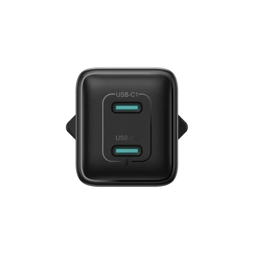 شاحن جوي روم Joyroom JR-TCG17 بقدرة 45 واط GaN، منفذا USB-C، شحن سريع PD وPPS وQC، دعم شحن جهازين معًا، حماية متعددة، أسود - جوي روم - Image 3