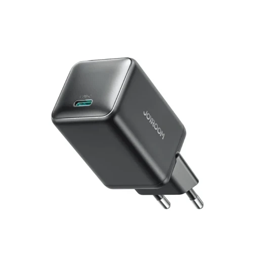 شاحن Joyroom JR-TCG18 GaN USB-C بقدرة 65W مع تقنية Power Delivery للشحن السريع، منفذ USB-C واحد، أسود شاحن Joyroom JR-TCG18 GaN USB-C بقدرة 65W مع تقنية Power Delivery للشحن السريع، منفذ USB-C واحد، أسود