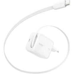 بلكن UltraCharge شاحن USB-C بقوة 45 واط مع كابل USB-C قابل للسحب بطول 0.8 متر ومنفذ USB، شحن سريع لـ iPhone وGalaxy وMacBook وiPad والأجهزة اللوحية