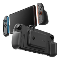 بلكن Gaming Charging Grip لجهاز Nintendo Switch 2، قبضة ألعاب مريحة للشحن أثناء اللعب، تصميم مقاوم للصدمات والخدوش، سطح مانع للانزلاق، أسود