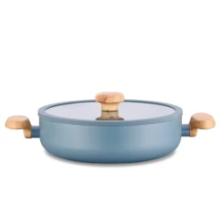Korkmaz Mia Sera Minta A3839 Short Pot 28×7.5 cm, 4.5L, PTFE & PFOA-Free Ceramic Non-Stick Coating, Induction Compatible and Heat-Resistant Handles