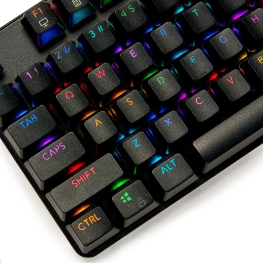 كيبورد ألعاب ميكانيكي جيم ستوب GS200 بإضاءة RGB، مفاتيح أوتيمو براون، سرعة استجابة 1000 هرتز، لوحة مفاتيح للألعاب FPS، تصميم أسود - عام - Image 4