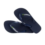 Havaianas Brasil Logo Kids’ Flip Flops, Navy Blue, Size 31/32, Stylish Brazil Logo Design, Lightweight, Comfortable and Durable for Daily Wear, Beach and Pool - Havaianas