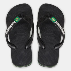 شبشب Havaianas Brasil Logo للجنسين، تصميم برازيلي كلاسيكي، خفيف ومتين، مقاوم للماء والحرارة، بنعل مطاطي ثابت، مثالي للشاطئ والمسبح والاستخدام اليومي
