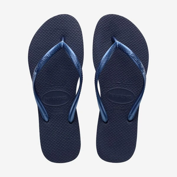 Havaianas Slim Women’s Flip Flops, Navy Blue, Size 37/38, Slim Elegant Feminine Design, Lightweight and Comfortable, Perfect for Beach, Pool and Everyday Wear - Havaianas