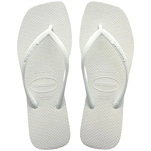 شبشب Havaianas Slim Square نسائي أبيض، مقاس 37/38، تصميم عصري بمقدمة مربعة وأشرطة رفيعة، خفيف ومريح، بنعل مطاطي مقاوم للانزلاق شبشب Havaianas Slim Square نسائي أبيض، مقاس 37/38، تصميم عصري بمقدمة مربعة وأشرطة رفيعة، خفيف ومريح، بنعل مطاطي مقاوم للانزلاق