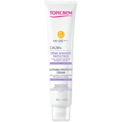 توبيكريم كريم واقٍ ومهدئ للبشرة الحساسة SPF50+ 40 مل، حماية عالية من الأشعة فوق البنفسجية مع ترطيب وتهدئة للبشرة شديدة الحساسية والتفاعلية