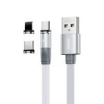 Remax 3 in 1 Magnetic Charging Cable for Android Micro USB Type C iPhone Silver - Remax