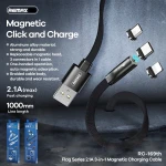 Remax 3 in 1 Magnetic Charging Cable for Android Micro USB Type C iPhone Silver - Remax