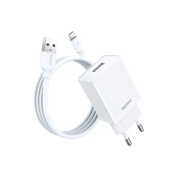 ريماكس شاحن كيدي سيريس RP-U95 بقوة 12 واط و 2.4 أمبير مع كابل مايكرو USB أبيض