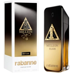 Paco Rabanne 1 Million Night Elixir Parfum for Men, 3.4 oz, Amber Woody Fragrance with Mandarin, Cinnamon, Vanilla and Benzoin, Ideal for Evening Wear