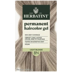 Herbatint Permanent Herbal Hair Color 8N Medium Blonde, 170ml, Gentle Formula, Up to 2 Applications, Includes Developer, Normalizing Shampoo & Conditioner