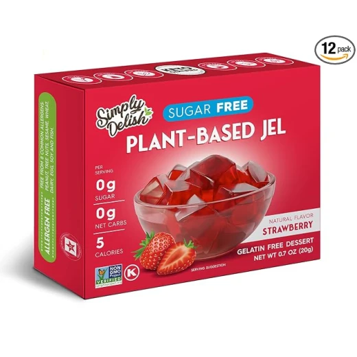 Simply Desserts GF Sugar-Free Strawberry Plant Based Jel Dessert 20g Simply Desserts GF Sugar-Free Strawberry Plant Based Jel Dessert 20g