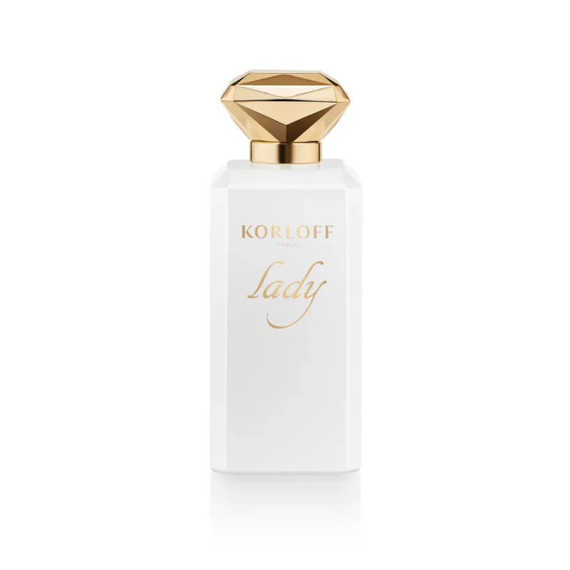 عطر KORLOFF Lady In White للنساء 88 مل | أو دو بارفان بودري زهري بنفحات اللوز والعسل وزهر البرتقال والمسك والفانيليا - كورلوف