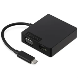 Lenovo Thinkplus TPOHC407 4-in-1 USB-C Docking Station – USB-C Hub with Power Delivery (PD), USB 3.0, HDMI & VGA, Multiport Adapter for Laptop, MacBook, PC, Monitor & External Display