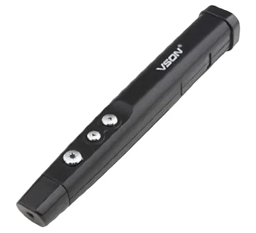 Vson V-890 Laser Pointer Black – Wireless Presenter with 2.4GHz RF, Red Laser Pointer 650nm, Up to 200m Laser Range, 10–15m Wireless Control, USB Plug & Play Receiver, Next & Previous Slide Control - Vson - Image 2