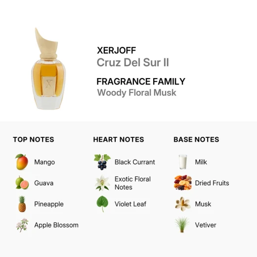 Xerjoff Shooting Stars Cruz Del Sur II Eau De Parfum Unisex 1.7 oz / 50ml, Luxury Tropical Fruity Fragrance with Milky and Woody Notes, Creamy Fresh Elegant Scent - Xerjoff - Image 3
