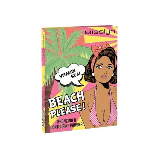 بودرة Misslyn Beach Please للبرونزاج وتحديد الوجه، تركيبة متعددة الدرجات تمنح البشرة إطلالة مشمسة طبيعية ومشرقة بلمسة نهائية ناعمة تدوم طويلًا - ميسلين