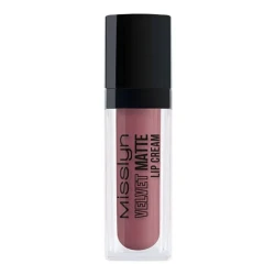أحمر شفاه Misslyn Velvet Matte بتركيبة مات غنية ومشبعة، مع فيتامين E، ثبات طويل، مقاوم للماء والبهتان، وملمس خفيف ومريح