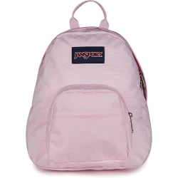 JanSport Unisex Half Pint Backpack in Pink Ice, compact and lightweight everyday backpack, ideal for school, travel, commuting and carrying daily essentials