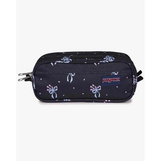 JanSport Large Accessory Pouch in Pastel Petal Black, with two compartments and dual zippers, 1.3L capacity for organizing pens, cables and daily supplies JanSport Large Accessory Pouch in Pastel Petal Black, with two compartments and dual zippers, 1.3L capacity for organizing pens, cables and daily supplies
