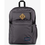 JanSport Main Campus Backpack in Smoky Grey, 32L capacity with two large compartments, laptop sleeve, organizer pockets and ergonomic S-Curve straps - JanSport