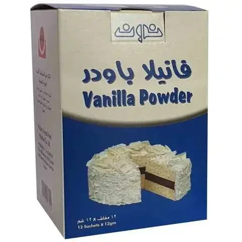 نون فانيلا باودر أكياس، 12 كيس × 12 غرام، مسحوق فانيلا عملي لإضافة نكهة ورائحة الفانيلا المميزة إلى الحلويات والمخبوزات والوصفات المختلفة - نون