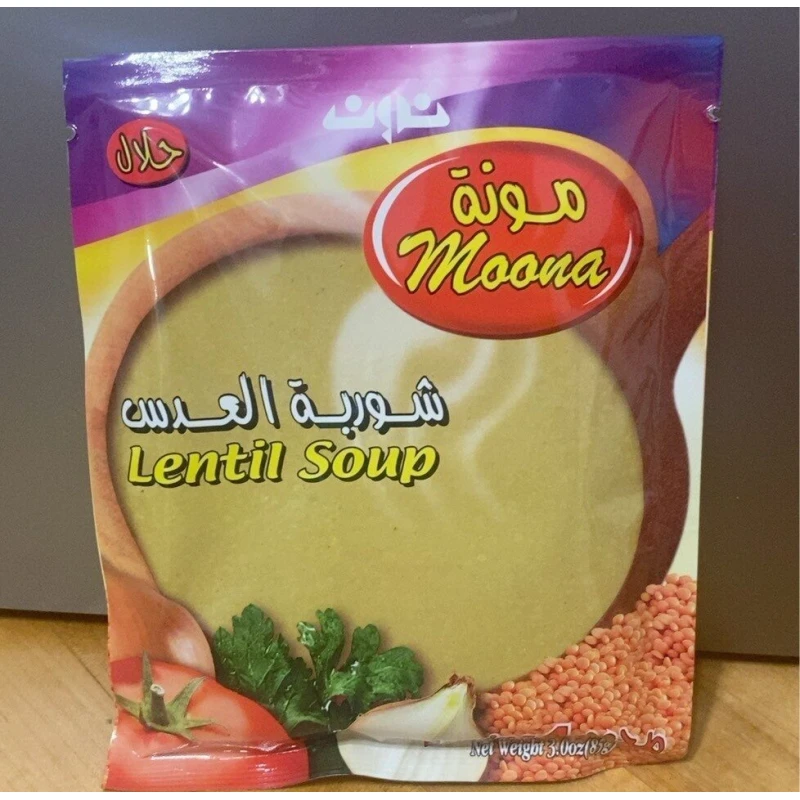 مونة شوربة العدس 85 غرام، شوربة عدس دافئة ولذيذة بنكهة غنية، سهلة وسريعة التحضير، مثالية كوجبة خفيفة أو طبق جانبي شهي