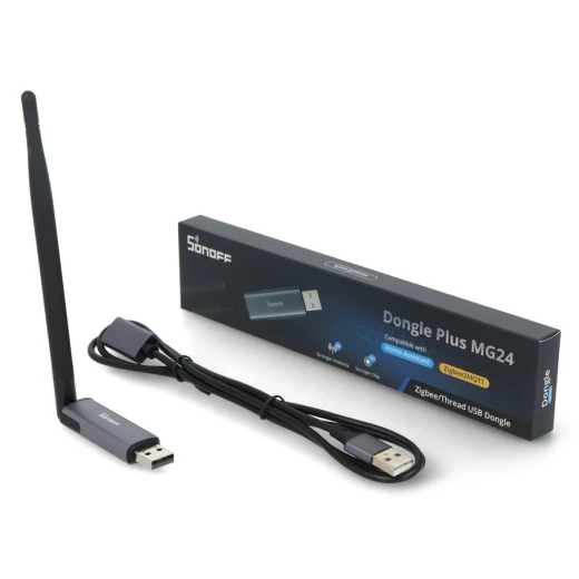 SONOFF Dongle Plus MG24 Zigbee & Thread USB Coordinator | EFR32MG24 Chip, 200m Range, 4.5dBi Antenna | Zigbee 3.0 and Matter over Thread SONOFF Dongle Plus MG24 Zigbee & Thread USB Coordinator | EFR32MG24 Chip, 200m Range, 4.5dBi Antenna | Zigbee 3.0 and Matter over Thread