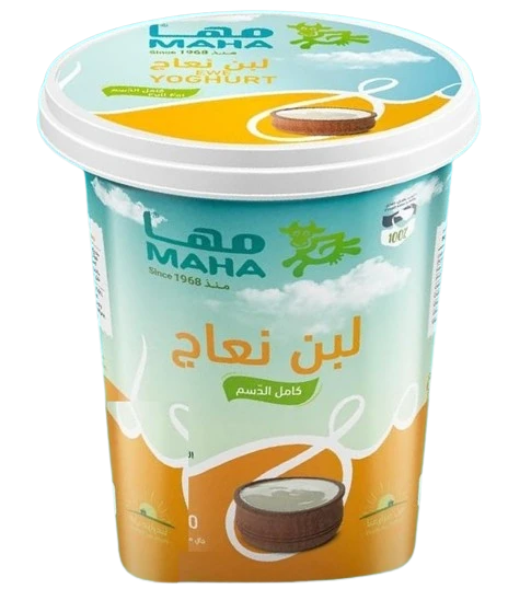 مها زبادي حليب النعاج 1000 غرام – زبادي كريمي بقوام ناعم ومذاق لذيذ، مناسب للإفطار والوجبات الخفيفة والاستخدام اليومي
