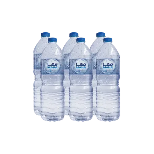 مياه المها للشرب 1.5 لتر × 6 عبوات – مياه شرب نقية ومنعشة للاستخدام اليومي، عبوات عملية مناسبة للمنزل والعمل والسفر