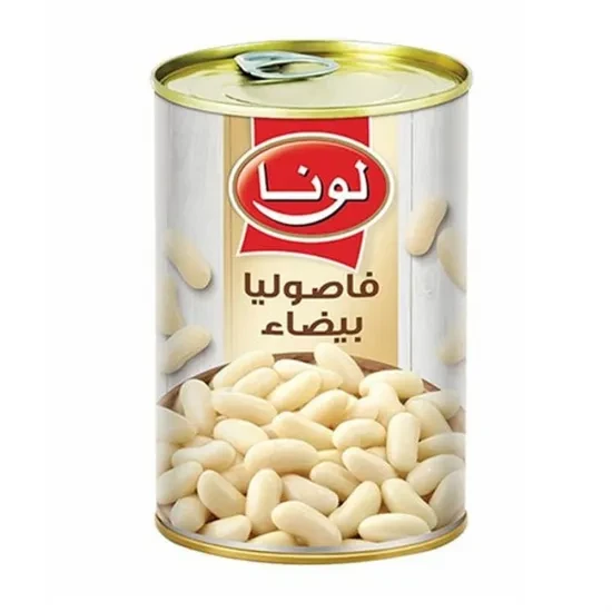 لونا فاصوليا بيضاء 380 غم – فاصوليا بيضاء معلبة مناسبة للسلطات والشوربات واليخنات والأرز والمعكرونة والأطباق الجانبية والوجبات اليومية