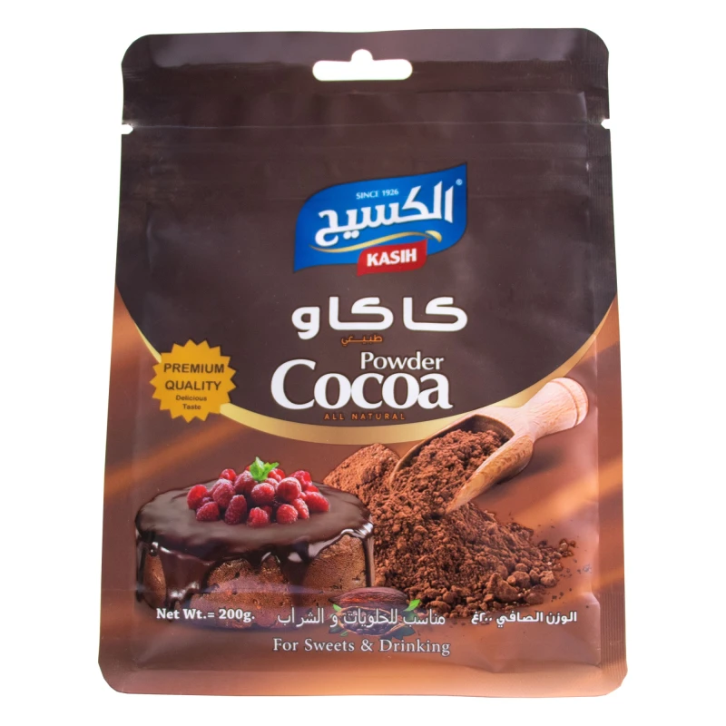 كاسيه مسحوق الكاكاو 200 غرام – مسحوق كاكاو غني بنكهة الشوكولاتة، مناسب لتحضير المشروبات الساخنة والحلويات والوصفات المنزلية - الكسيح