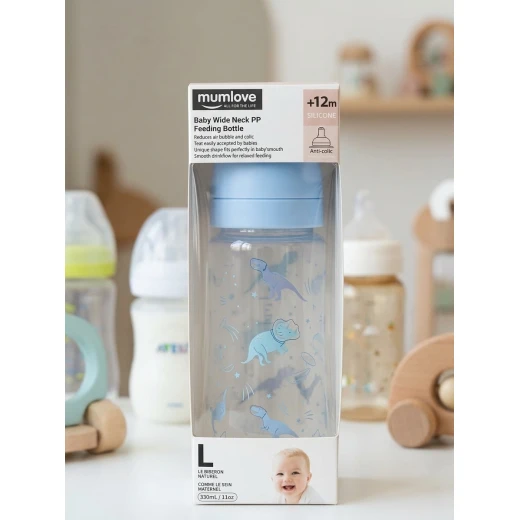 mumLove PP Baby Bottle with Handle +12 Months, 330ml Feeding Bottle, Ergonomic Easy-Grip Design for Toddlers, Safe Daily Use Bottle, Helps Encourage Independent Drinking for Growing Babies mumLove PP Baby Bottle with Handle +12 Months, 330ml Feeding Bottle, Ergonomic Easy-Grip Design for Toddlers, Safe Daily Use Bottle, Helps Encourage Independent Drinking for Growing Babies