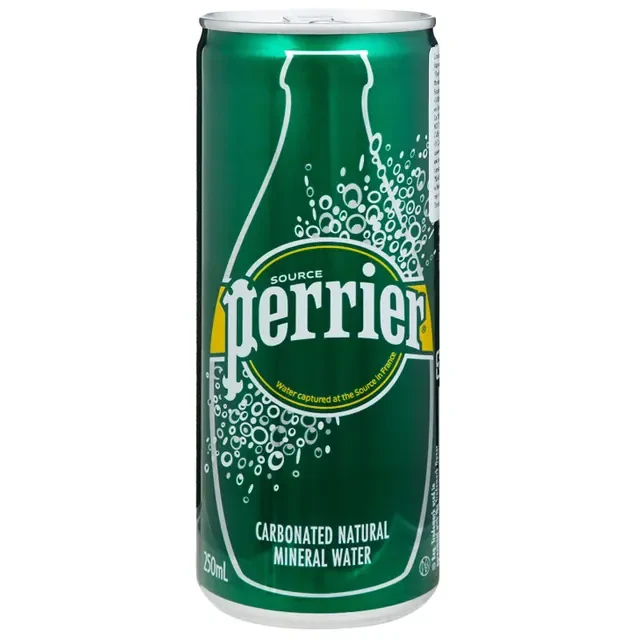 مياه بيريه المعدنية الفوارة 250 مل - عبوة أنيقة ومنعشة للترطيب أثناء التنقل - Perrier