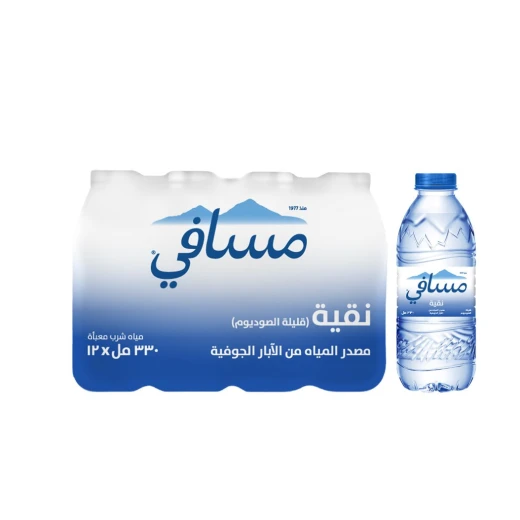 مياه مسافي المعدنية 12 × 330 مل – مياه شرب معدنية طبيعية ومنعشة، عبوات صغيرة وعملية للاستخدام اليومي، المنزل، المكتب، المدرسة والرحلات، مثالية للترطيب أثناء التنقل - مسافي - Image 5
