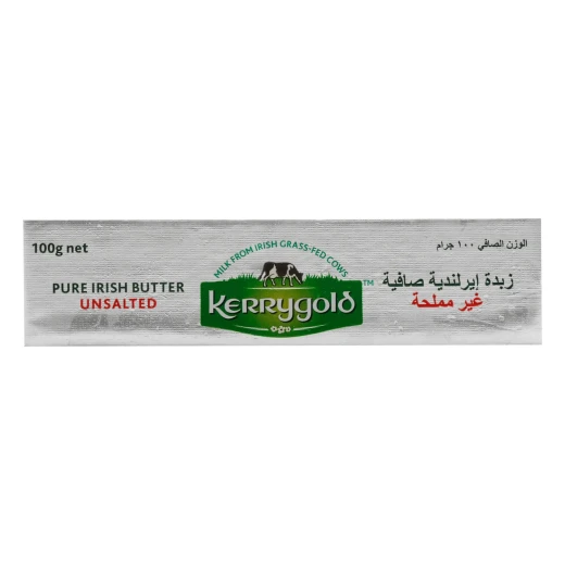 كيريجولد زبدة أيرلندية أصلية غير مملحة 100 غرام – زبدة أيرلندية كريمية فاخرة بطعم غني وقوام ناعم | مثالية للخبز والطهي وتحضير الحلويات | مناسبة للخبز على الفطور والوصفات اليومية كيريجولد زبدة أيرلندية أصلية غير مملحة 100 غرام – زبدة أيرلندية كريمية فاخرة بطعم غني وقوام ناعم | مثالية للخبز والطهي وتحضير الحلويات | مناسبة للخبز على الفطور والوصفات اليومية