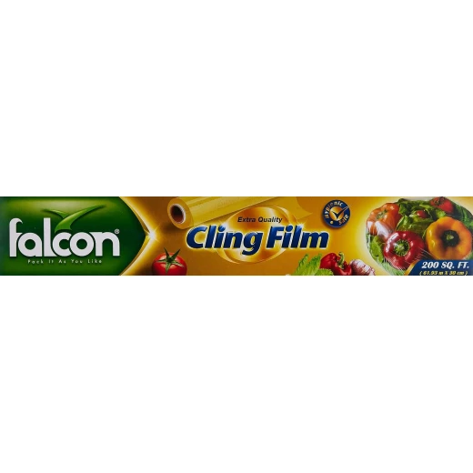 فيلم تغليف الطعام فود سيفر شفاف، 61.93 متر × 30 سم | نايلون حفظ وتغطية الأطعمة والأطباق للاستخدام اليومي في المطبخ - Falcon - Image 2