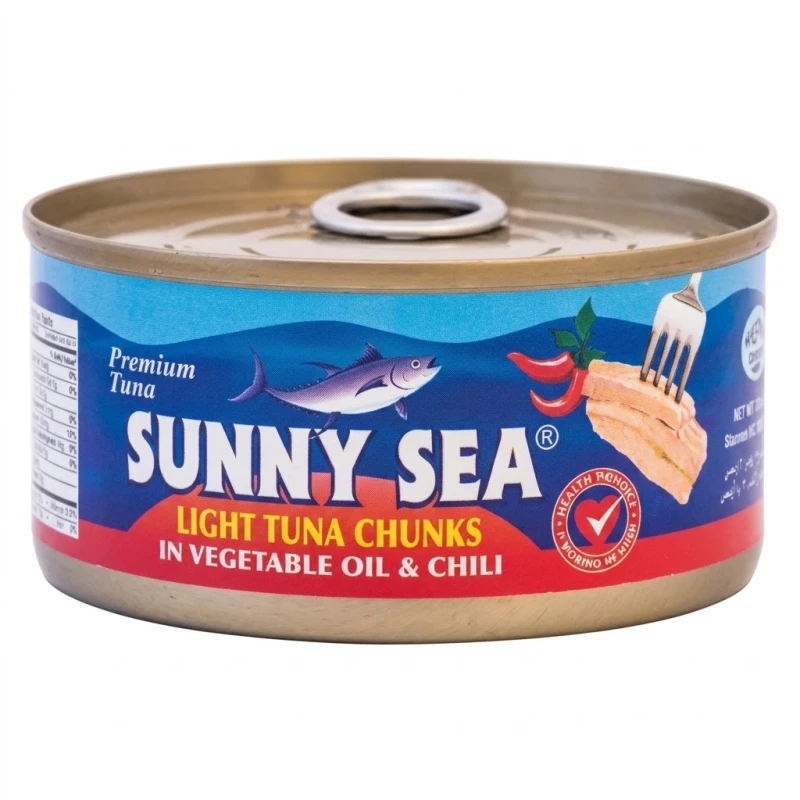 صني سي تونة مفتتة بالزيت النباتي والفلفل الحار 170 جرام - Sunny Sea