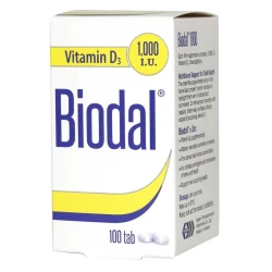 Biodal 1000 IU Tablets, Dietary Supplement for Daily Wellness and Health Support, Suitable for Adults, Pack of 100 Tablets