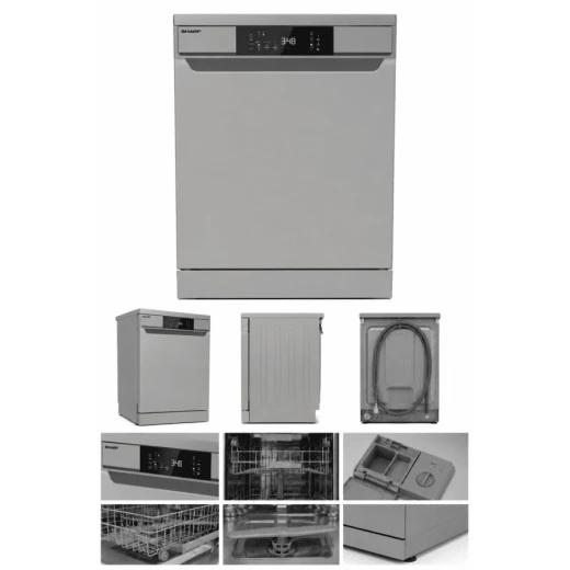 غسالة صحون شارب QW-V615AS-BK3 سعة 15 فرد، لون أسود، تصميم واسع وعملي لتنظيف الأطباق وأدوات المطبخ بكفاءة وسهولة - شارب - Image 2