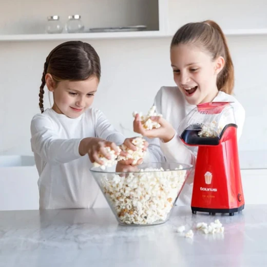 ماكينة تحضير الفشار توروس Pop'n'Corn بقوة 1100 واط، ألوان أسود وأحمر وشفاف، تصميم عملي لتحضير فشار طازج ولذيذ بسرعة وسهولة في المنزل - تاوروس - Image 2